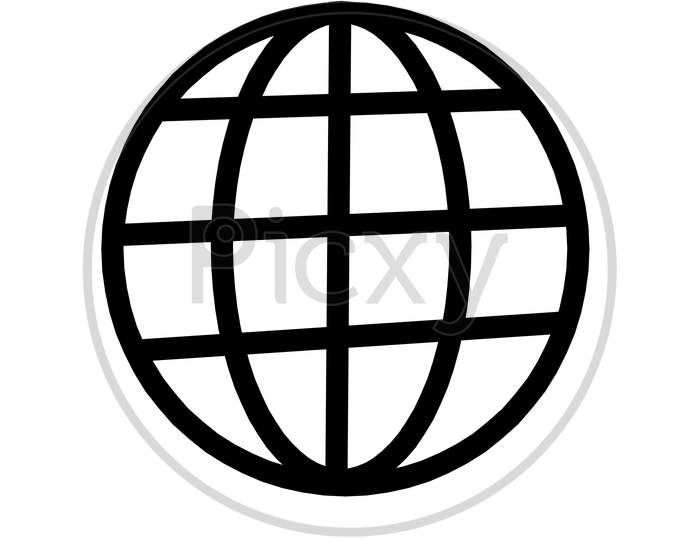 Globe (Web) Design With White Background.