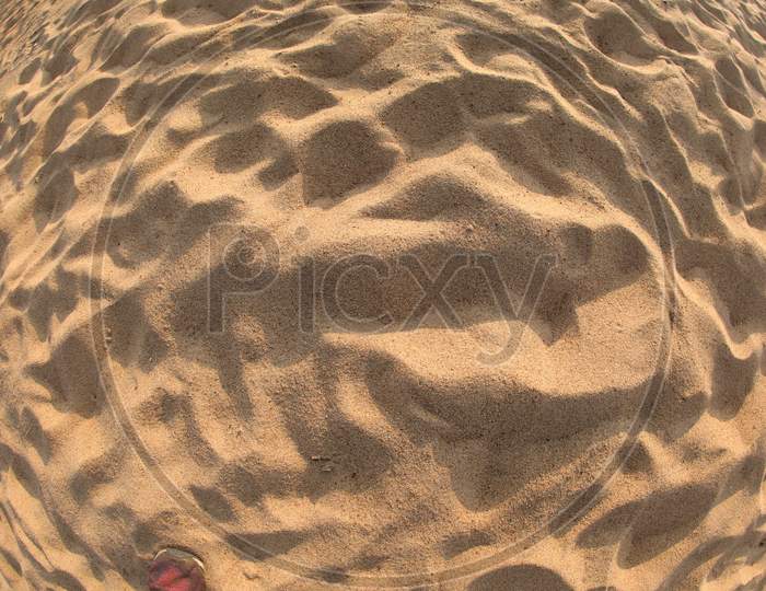 Foot prints on a sand