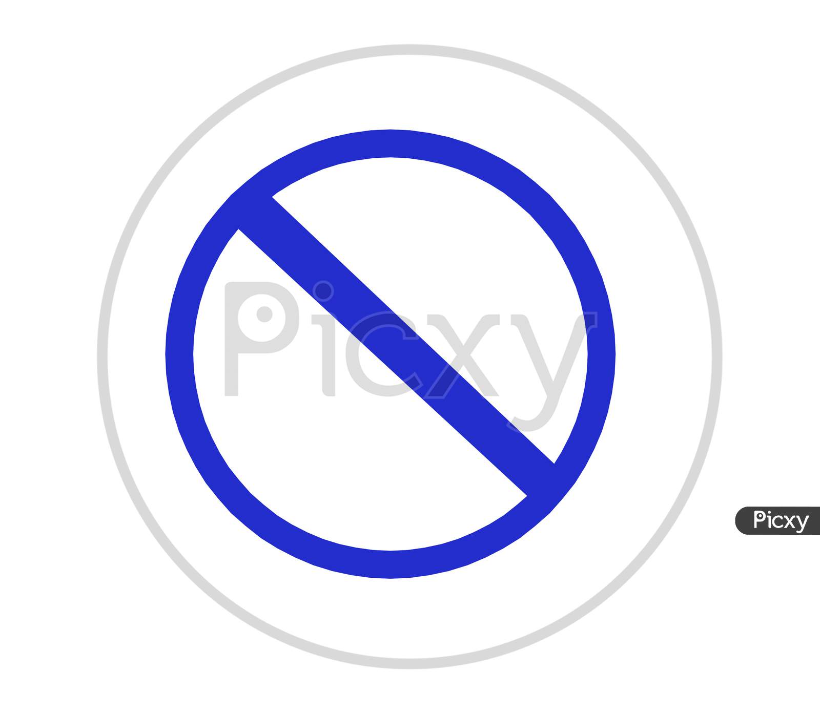 No Restication Sign With White Background.