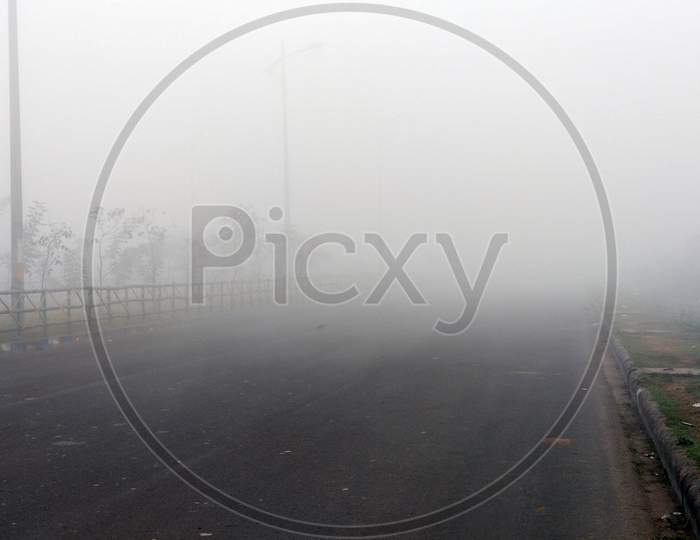 Fog in the winter morning at Newtown, Kolkata
