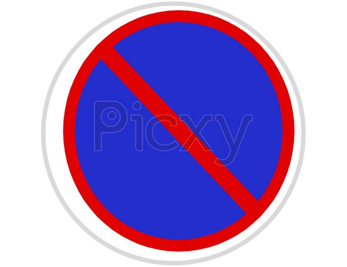 No Entry Sign With White Background.