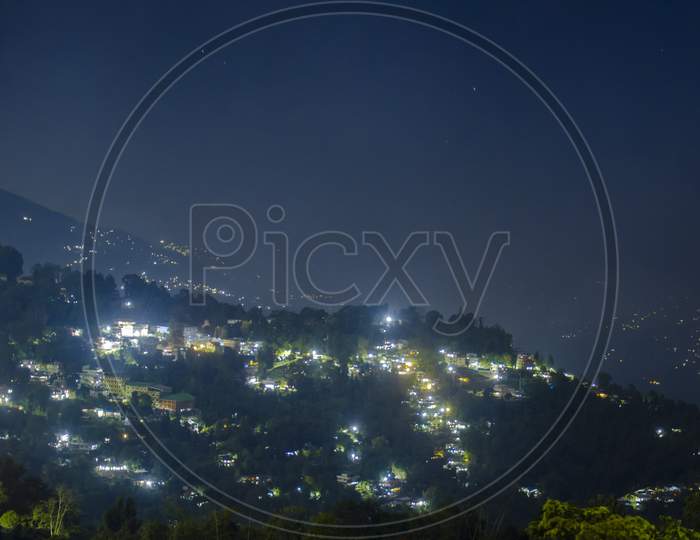 A night view in Kalimpong, Darjeeling