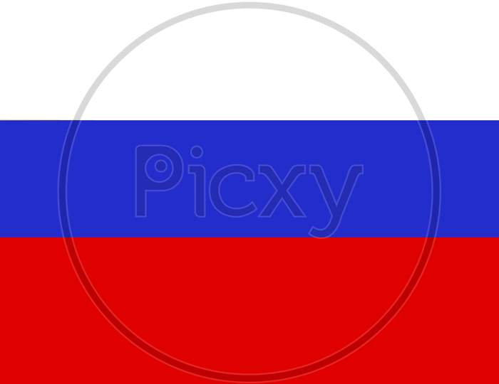 Russian National Flag With Three Color Red, Blue,white.