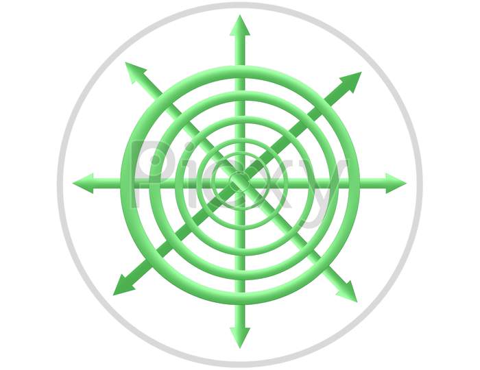 A digital art of circles line triangle wheel