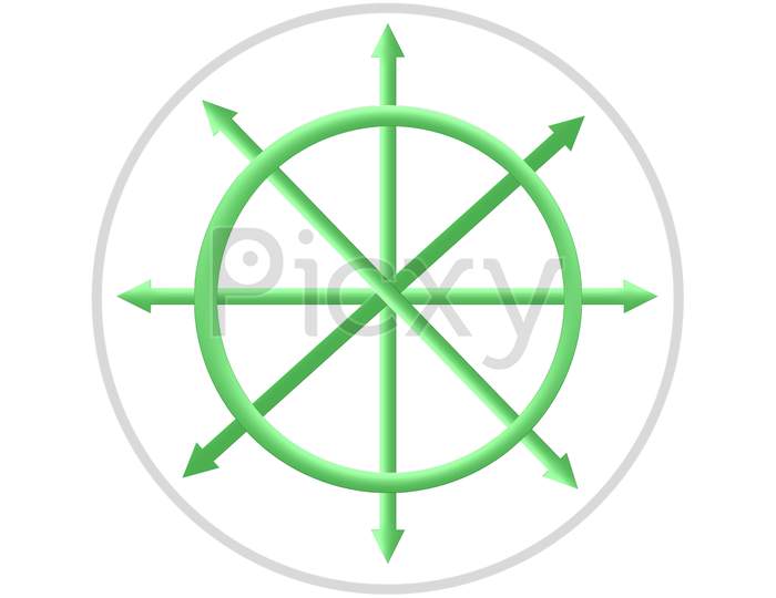 A digital art of circles line triangle wheel