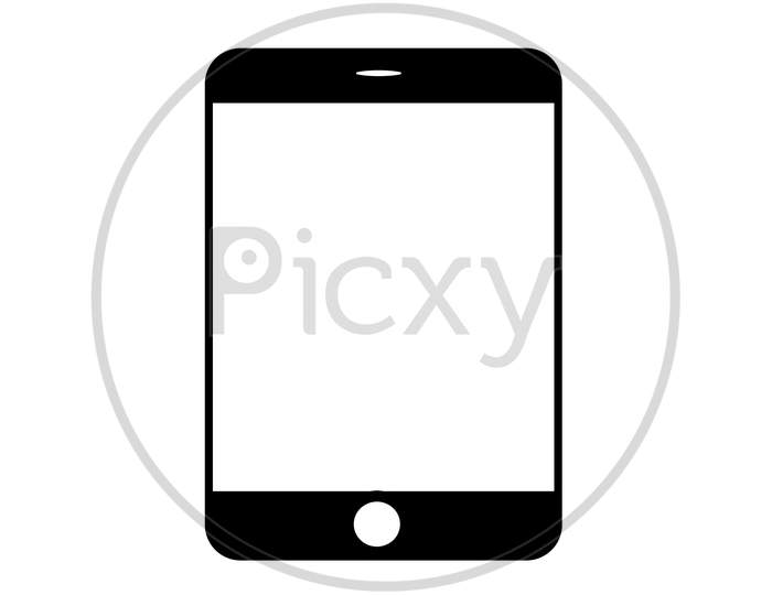 Mobile Frame With White Background And Black Color Mobile.