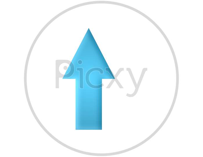 Digital art of up arrow sign in white background