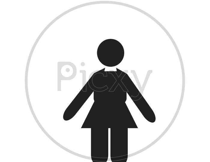 Small kid icon in black with white background