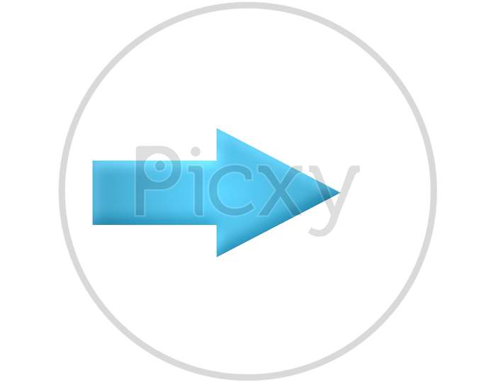Digital art of right arrow sign in white background