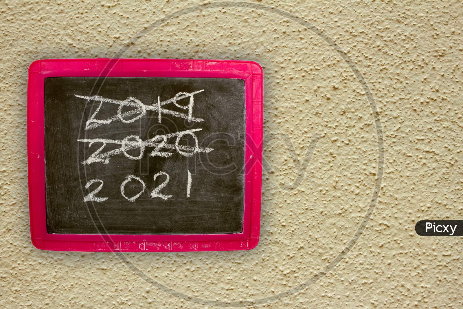 Happy New Year 2021 With The Past Years Crossed Out. Use For New Year 2021 Concept.