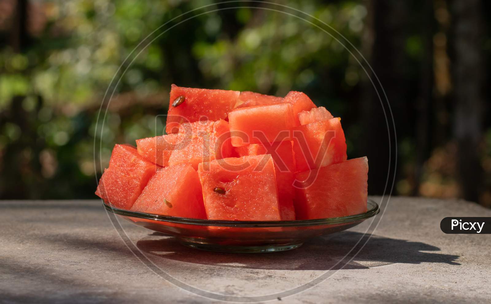 Watermelon Pieces, In A Plate