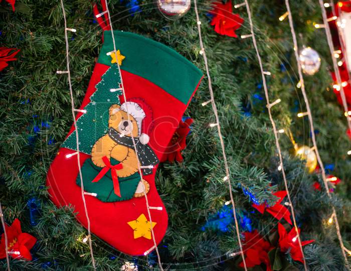 Christmas Bear Sock Hang As Decoration