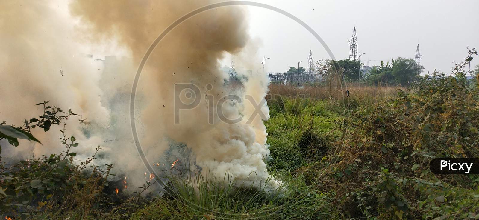 Human made fire in New town Akankha area