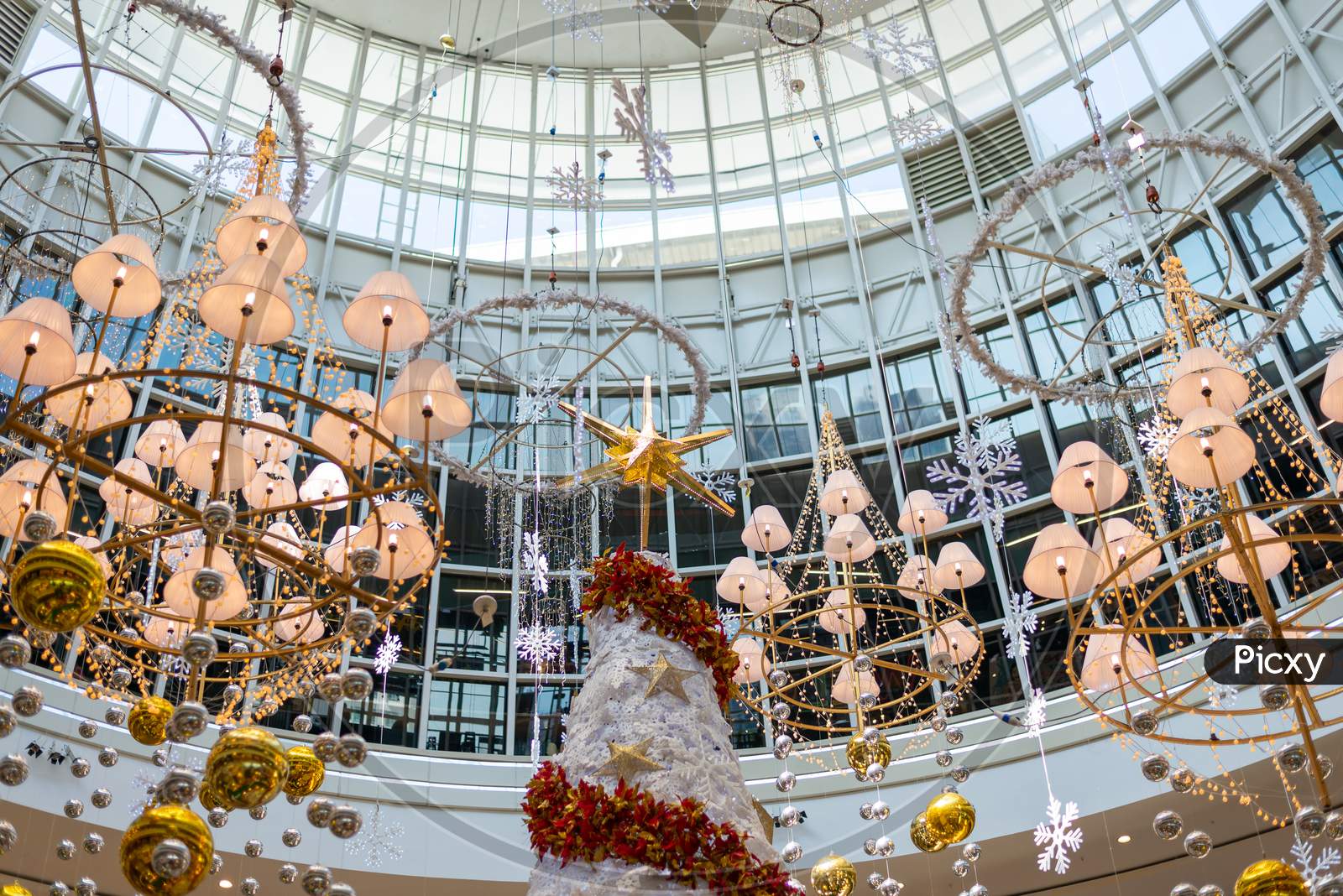 Christmas Tree Decoration In Mall