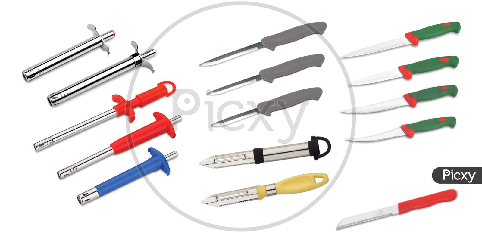 Set Of Kitchen Knives Use For Kitchen, Cutting Sharp Knife, Kitchen Utensils, Gas Lighter