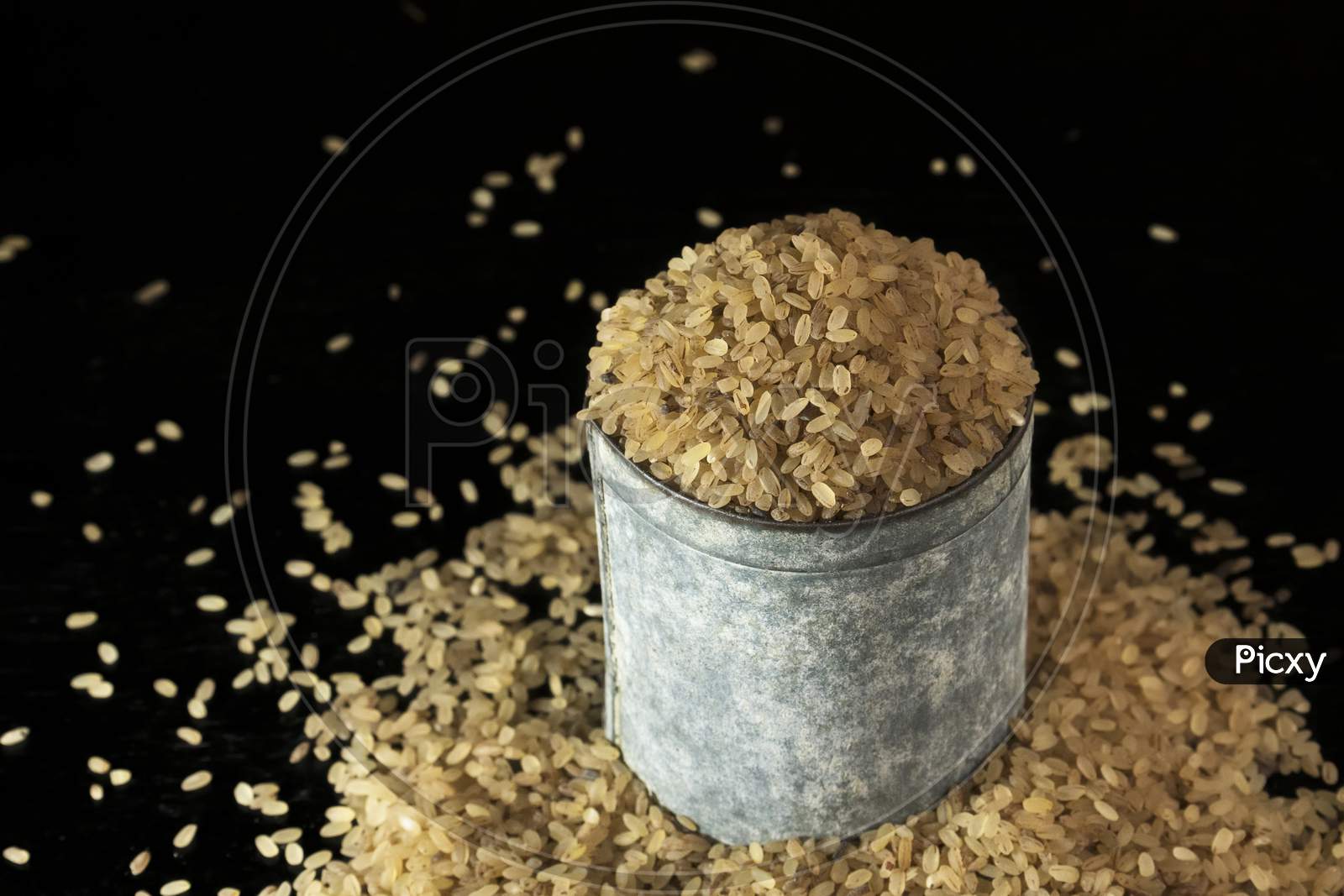 Traditional Raw Rice Measuring Container In Kerala.
