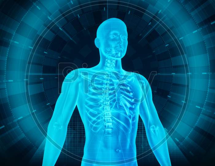Medical Human Body Scan - Man And Technology