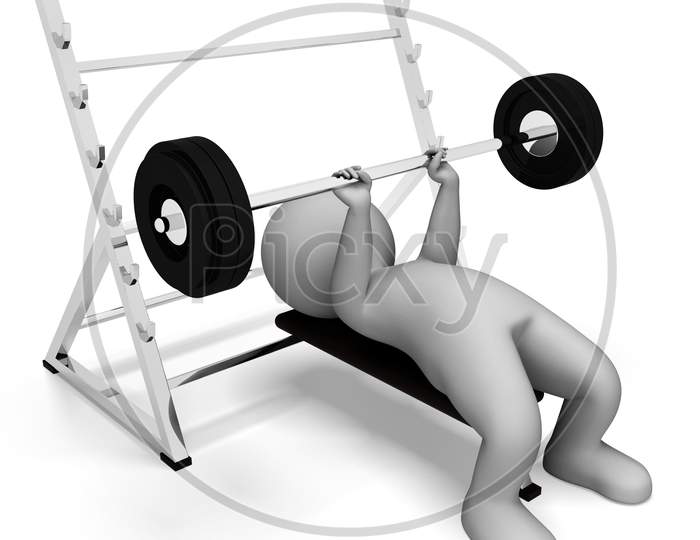 Weight Lifting Represents Physical Activity And Bodybuilding 3D Rendering