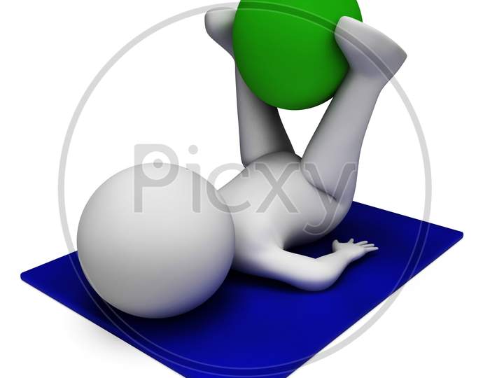 Exercise Ball Means Physical Activity And Exercises 3D Rendering