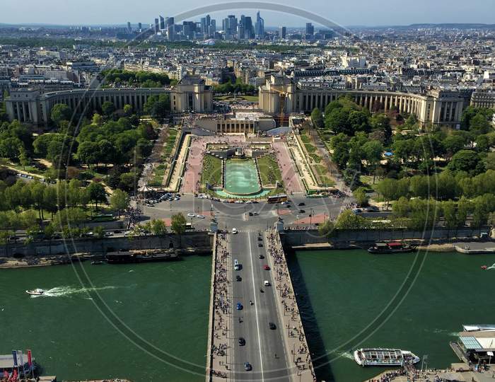 View from the Eiffel tower in Paris in France 5.5.2016