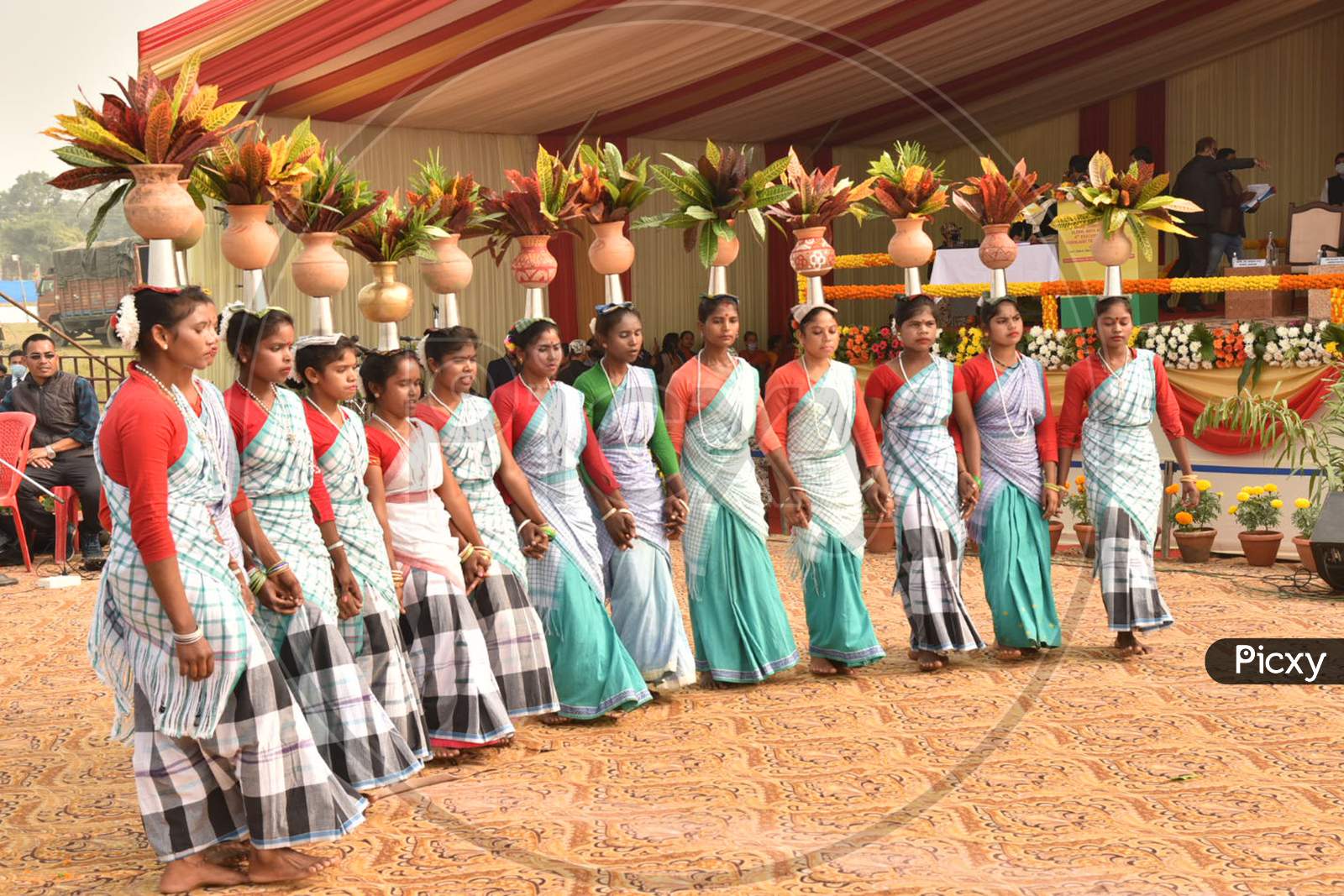 Image Of Artists Perform A Traditional Dance During The Bodoland