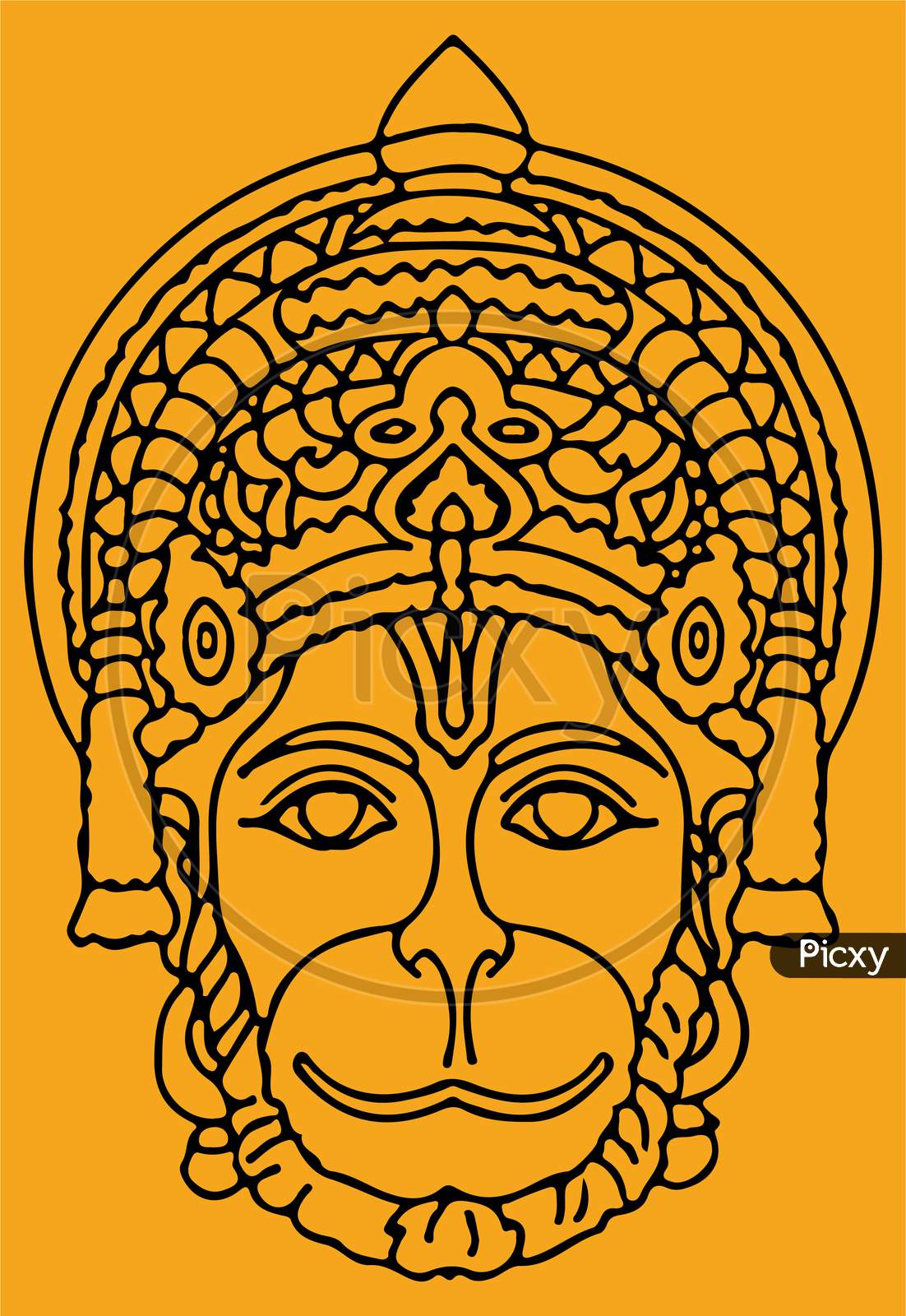 Image of Sketch Of Indian Powerful And Strong God Lord Hanuman Or ...