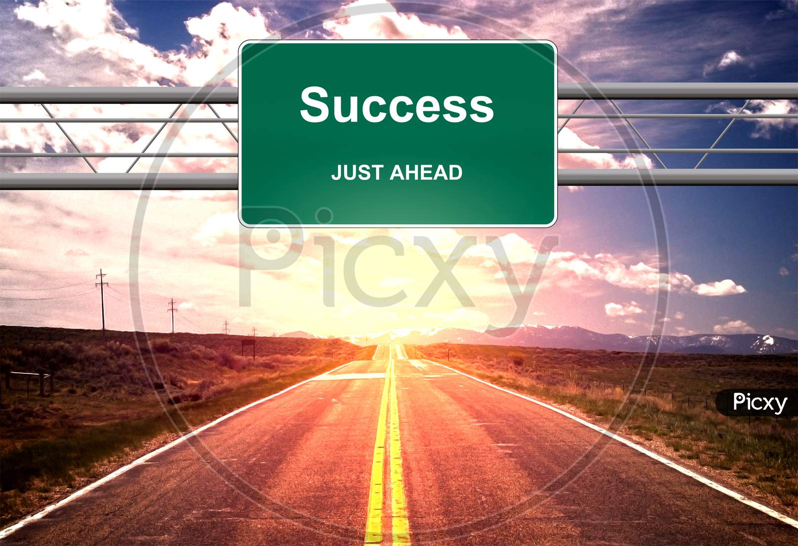 Image Of Success Just Ahead Road Sign - Life Success Concept-AC532478-Picxy