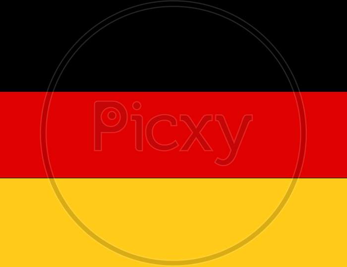 Germany National Flag With Thee Colorful Background.