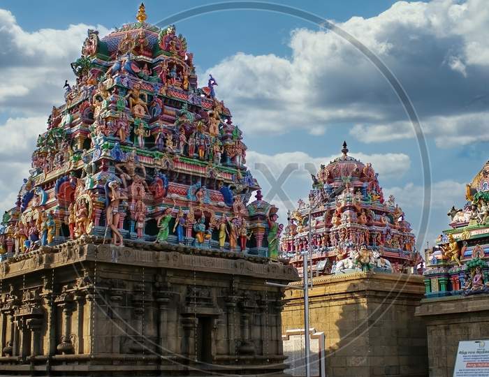 Chennai, India - October 27, 2018: Kapaleeswarar Temple Is The Chief Landmark Of Mylapore And One Of The Popular And Prominent Hindu Temples In South India.
