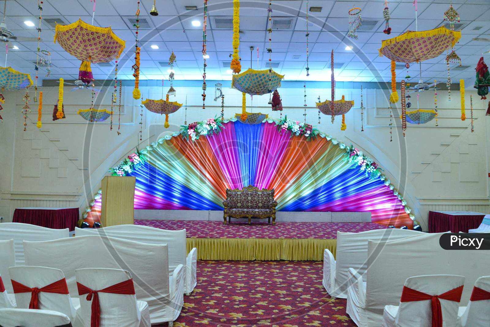 Image of Marriage decoration, hall decor, multi color-OL504850-Picxy