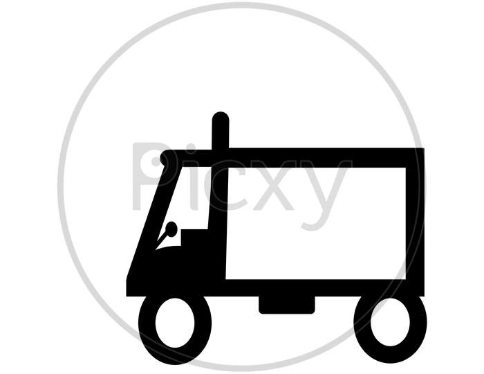 Toy Truck With White Background. Computer Design Small Truck Illustration.