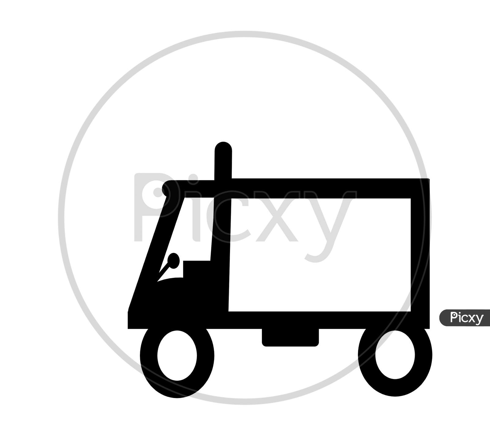 Toy Truck With White Background. Computer Design Small Truck Illustration.