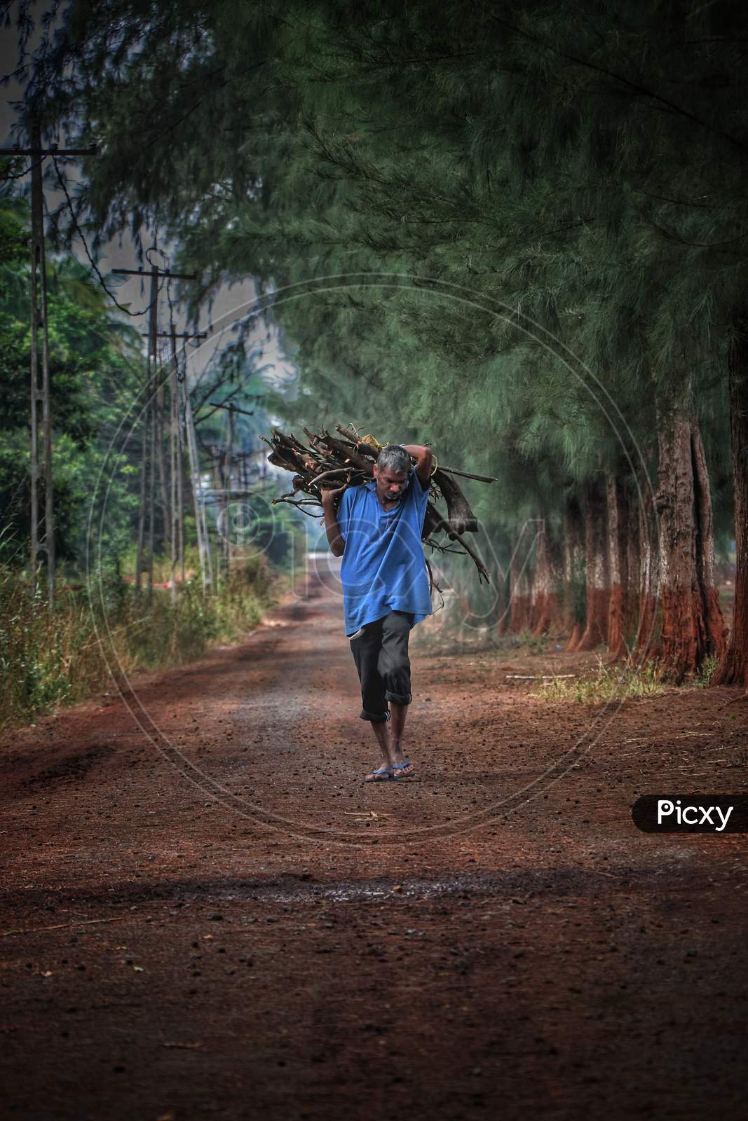 Villager carrying his earning