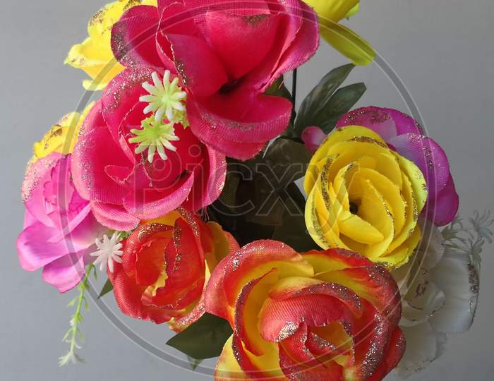 beautiful multicolored flowers artificial