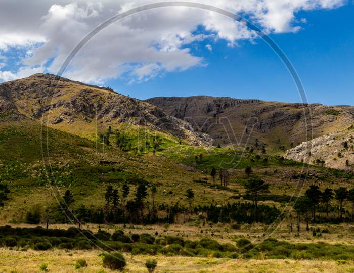 Panoramic View Of The Sierra De La Ventana In The Province Of Buenos Aires, Argentina.
