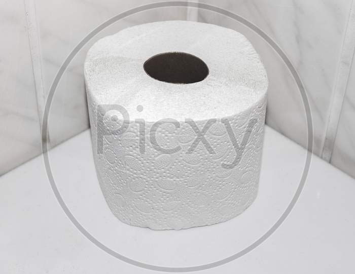 A White Roll Of Soft Toilet Paper