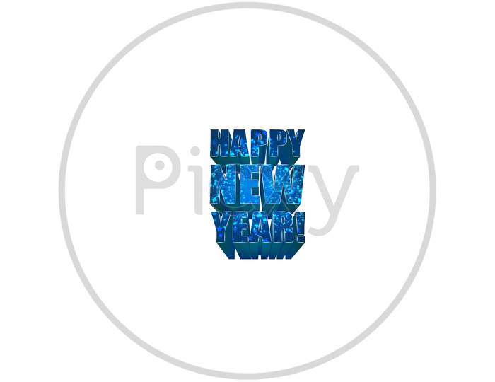 A 3d illustration image of typography of Happy New Year.