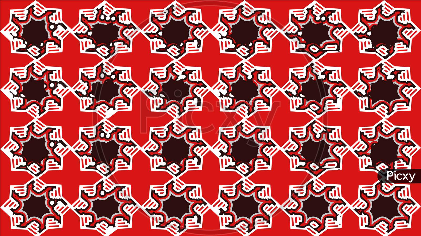 Image Of A Virus Pattern, Triangle Shape, Red Color, Graphic Design.