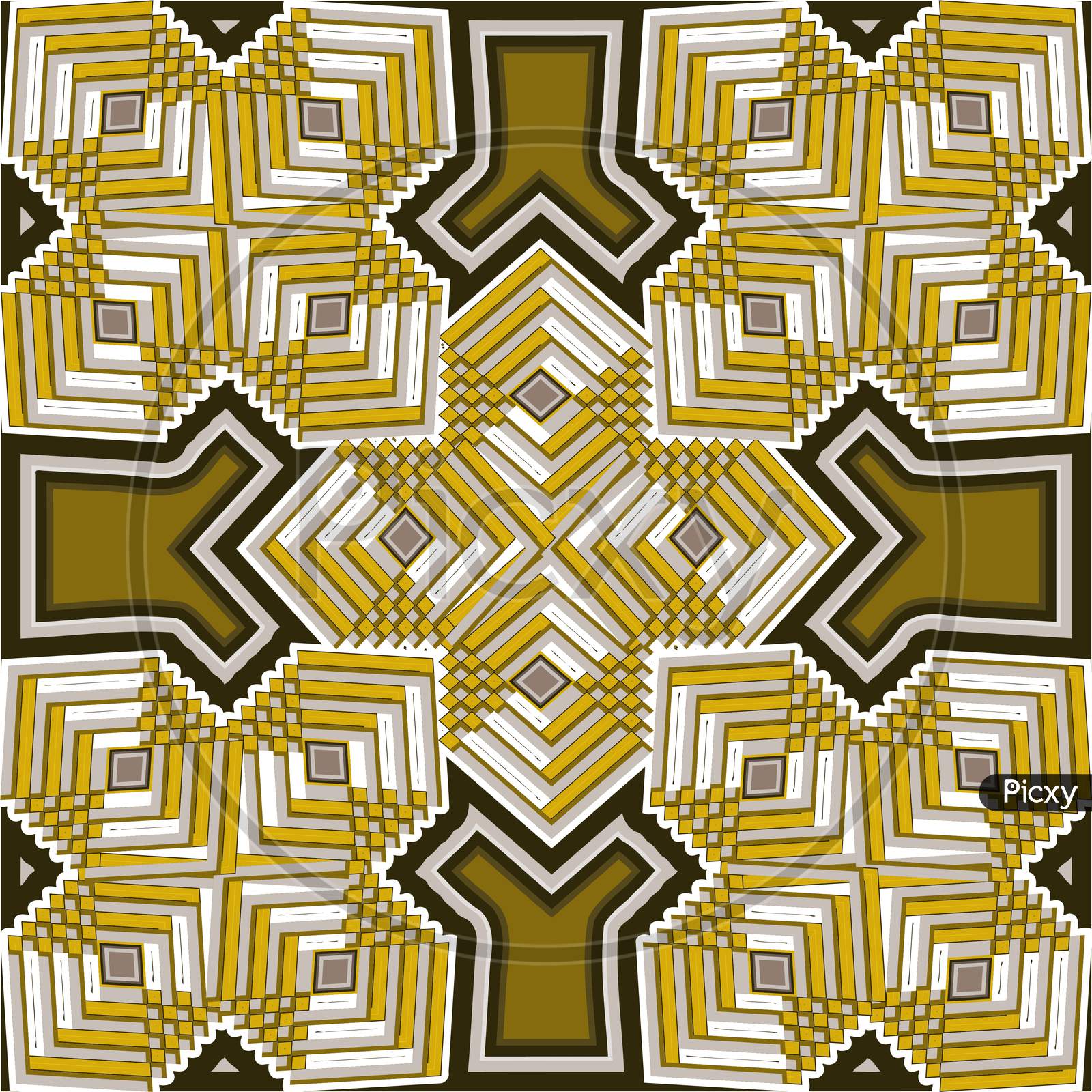 Picture Of A Golden Color, Triangle Shape, Graphic Design Having In Abstract Stripes.