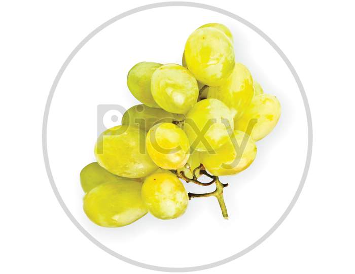Green Grapes Isolated On White Background