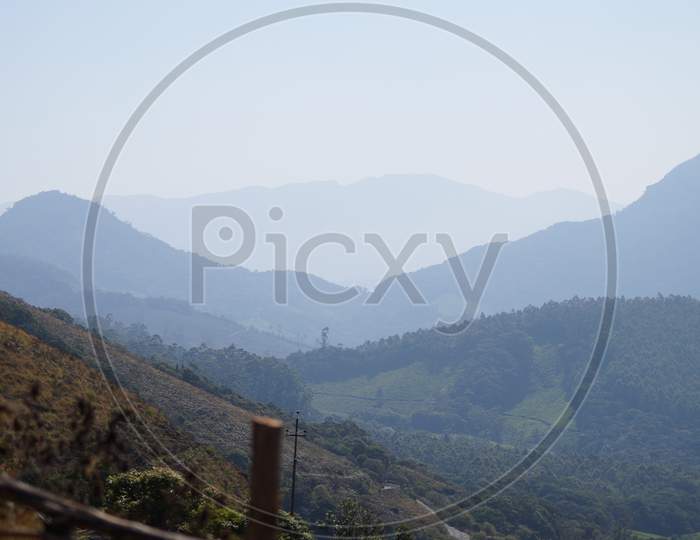 Valley Of Mountains In Iravikulam National Park In Idukki, Kerala, India