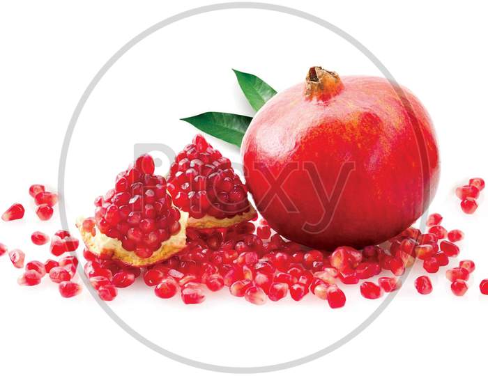Pomegranate Isolated On White Background