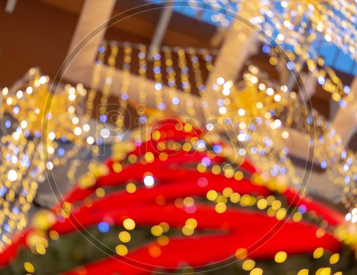 Blur Christmas Tree With Led Light