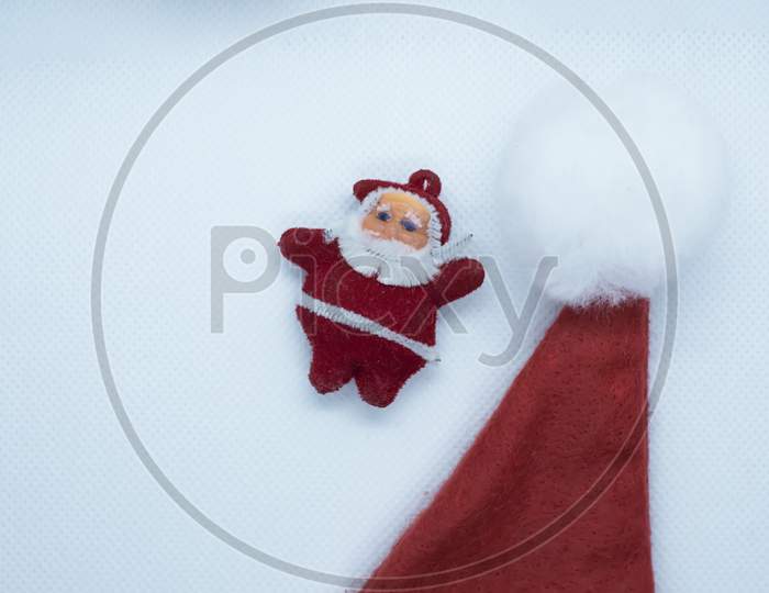 Santa Claus With Hat On White Background