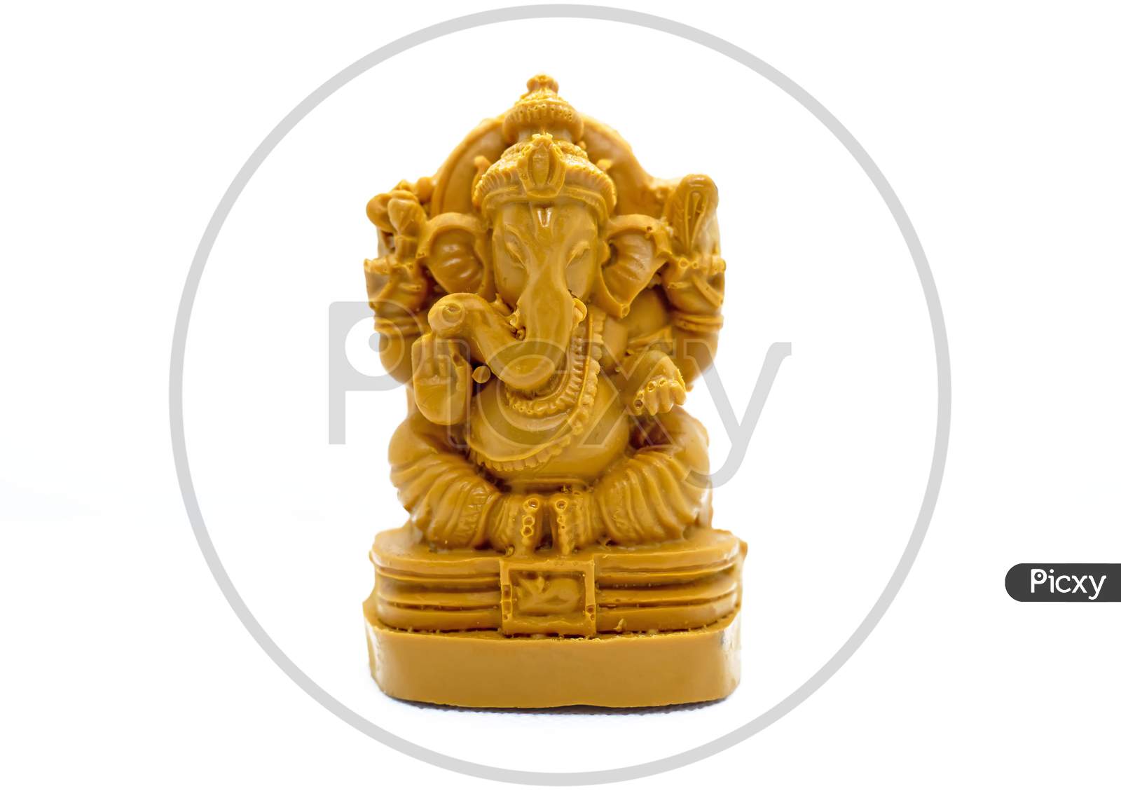 Lord Ganesh Idol On White Background