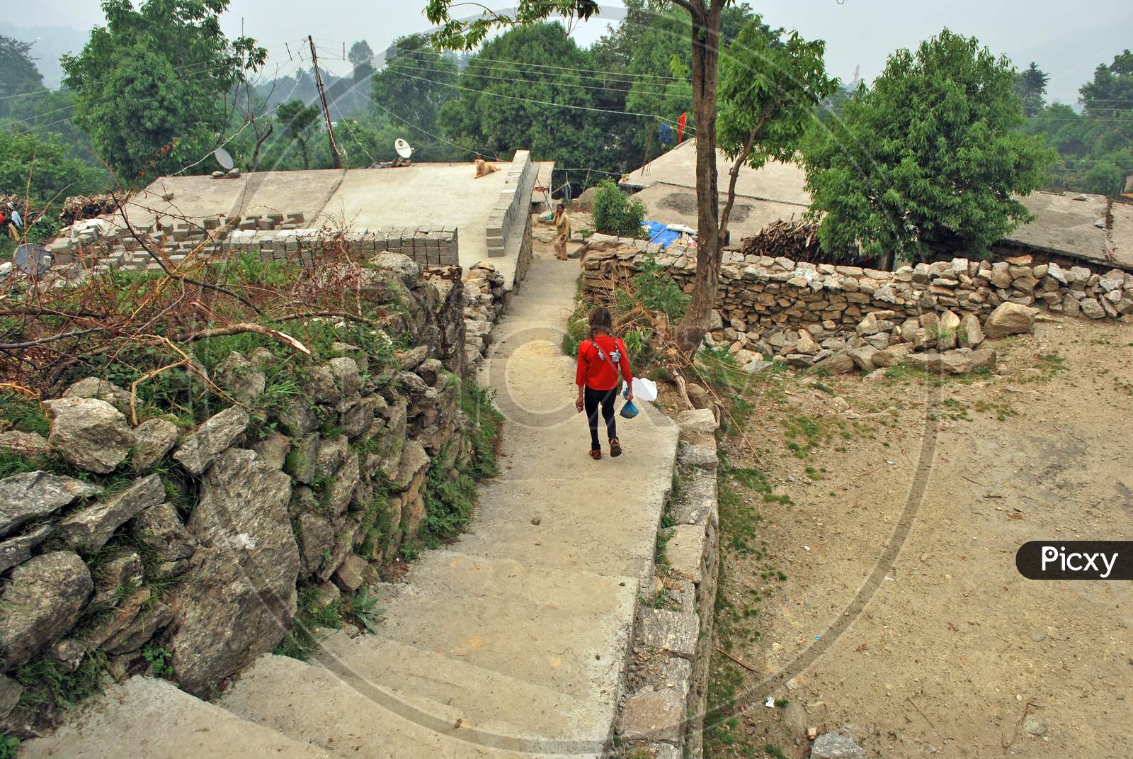 village stair at nanital uttarakhand india