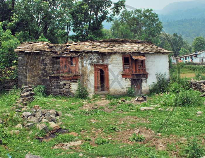 Traditional old village house at rural nanital india