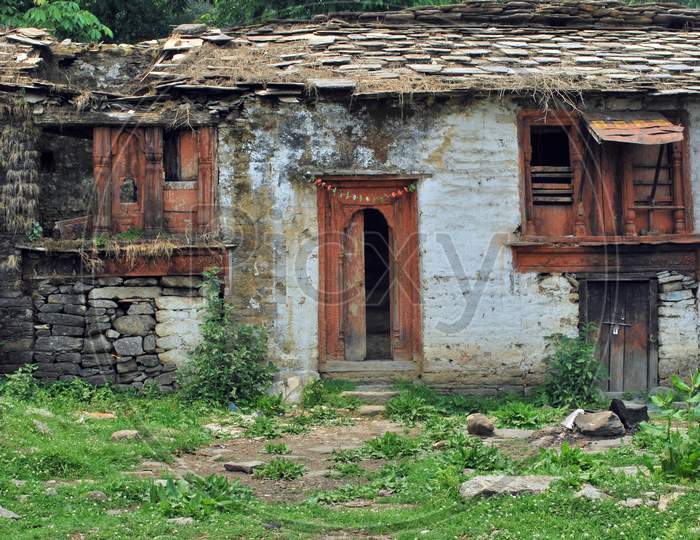 Traditional old village house at rural nanital india