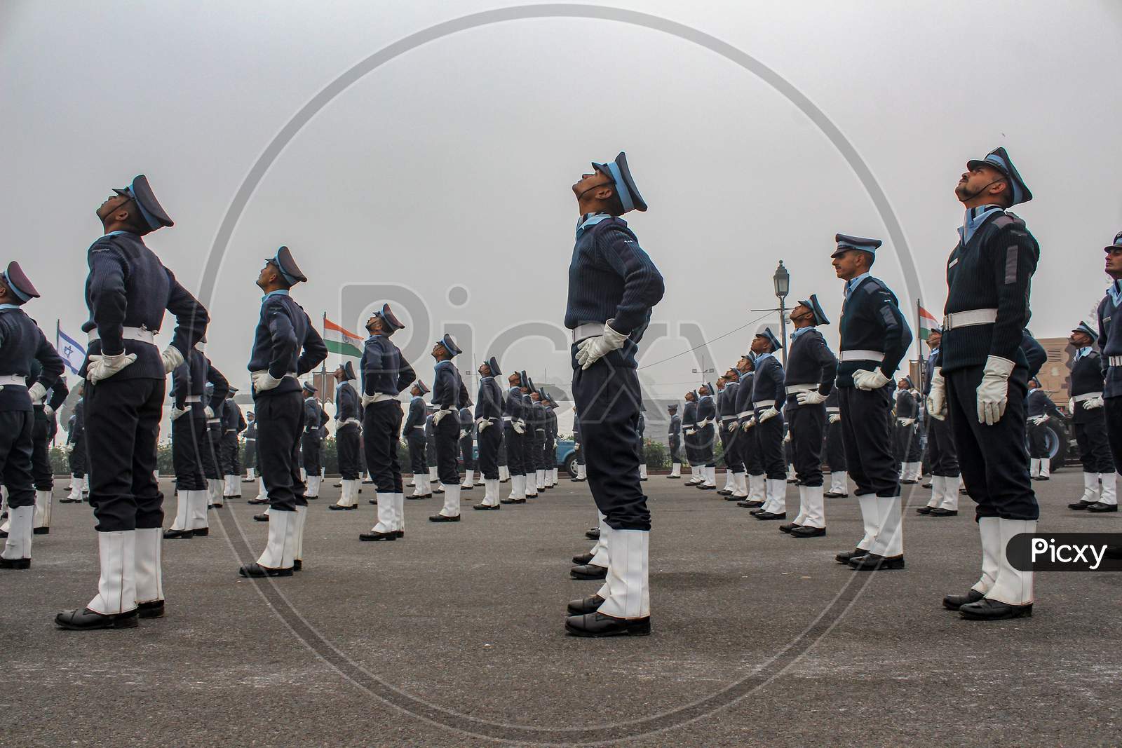 India Gate, New Delhi, India, January-2020: Soldiers Of Indian Army Marching At Rajpath.A Ceremonial Boulevard As They Take Part In Rehearsal Activities For The Republic Day Parade.
