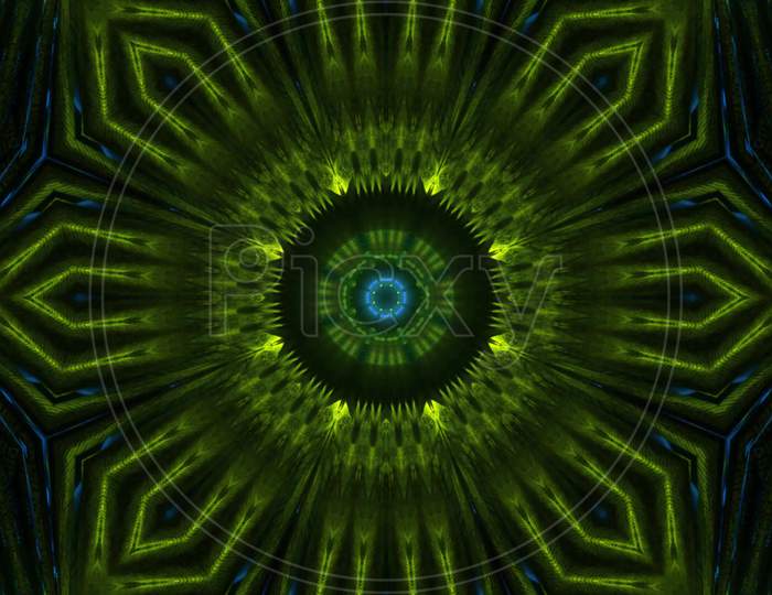 Vibrant Green Hue Multidimensional Portal 4K Uhd 3D Rendering Vj Loop